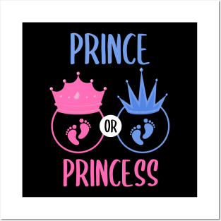 Prince Or Princess Pregnancy Gender Reveal Party Design Posters and Art
